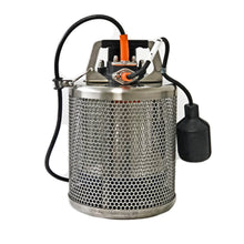 Load image into Gallery viewer, Site Drainer Stainless Steel SD 400T 1/2Hp Non clogging Electric submersible dewatering pump and trash pump with External Tethered Automatic On Off Float