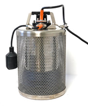 Load image into Gallery viewer, Site Drainer Stainless Steel SD 1500T 2Hp Non clogging Electric submersible dewatering pump and trash pump with External Tethered Automatic On Off Float