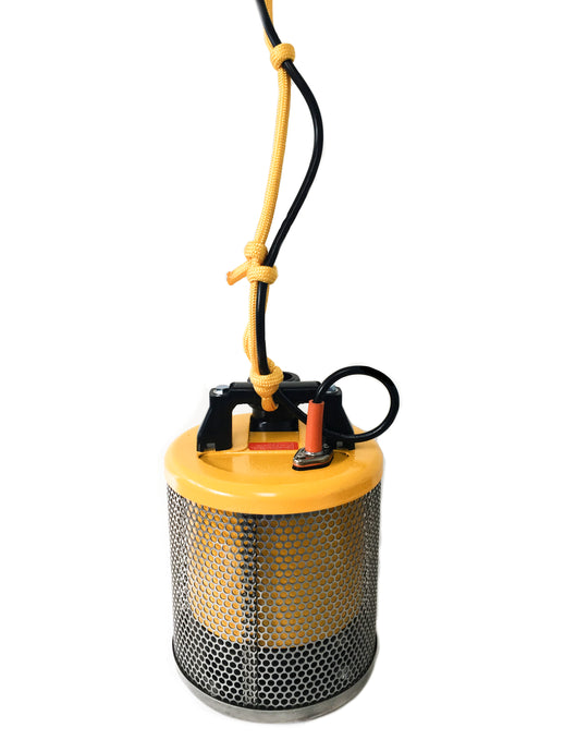 Site Drainer Pit Boss 101R 1/2Hp Non clogging Electric submersible dewatering pump and trash pump with Knotted Fireman's Rope attached