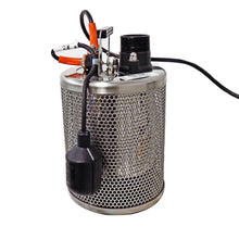 Load image into Gallery viewer, Site Drainer Stainless Steel SD 750T 1Hp Non clogging Electric submersible dewatering pump and trash pump with External Tethered Automatic On Off Float
