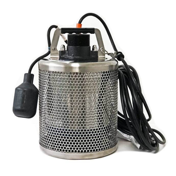 Site Drainer Stainless Steel SD 400T 1/2Hp Non clogging Electric submersible dewatering pump and trash pump with External Tethered Automatic On Off Float